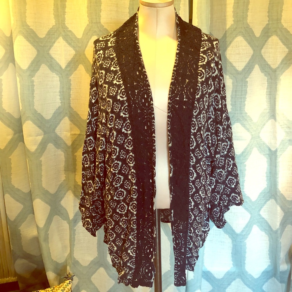 Navy blue and white kimono